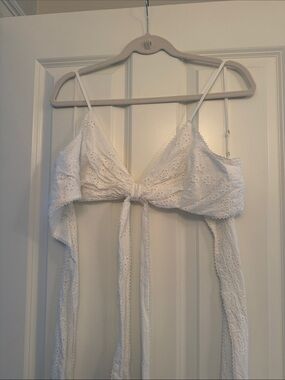 White Hill House Eyelet Wrap Top size M